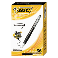 Velocity Easy Glide Ballpoint Pen Value Pack, Retractable, Medium 1 mm, Black Ink, Black Barrel, 36/Pack