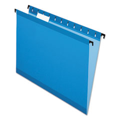 SureHook Hanging Folders, Letter Size, 1/5-Cut Tabs, Blue, 20/Box