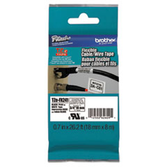 TZe Flexible Tape Cartridge for P-Touch Labelers, 0.7" x 26.2 ft, Black on White