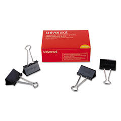 Binder Clips, Large, Black/Silver, 12/Box