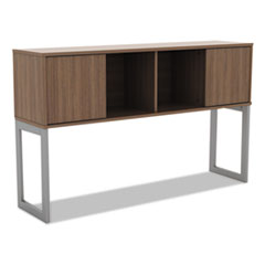 Alera Open Office Desk Series Hutch, 59w x 15d x 36.38h, Modern Walnut