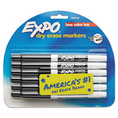 Low-Odor Dry-Erase Marker, Fine Bullet Tip, Black, Dozen