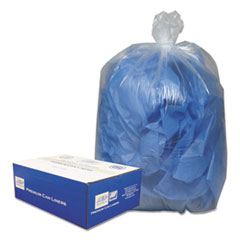 Linear Low-Density Can Liners, 60 gal, 0.9 mil, 38" x 58", Clear, 10 Bags/Roll, 10 Rolls/Carton