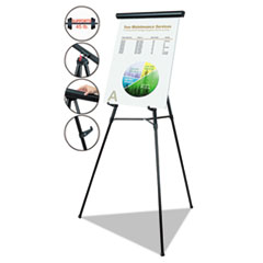 Telescoping Tripod Display Easel, Adjusts 38" to 69" High, Metal, Black