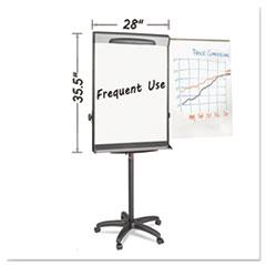 Tripod Extension Bar Magnetic Dry-Erase Easel, 69" to 78" High, Black/Silver