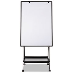 Creation Station Magnetic Dry Erase Board, 29.5 x 74.88, White Surface, Black Metal Frame