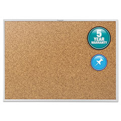 Classic Series Cork Bulletin Board, 24 x 18, Tan Surface, Silver Aluminum Frame