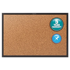 Classic Series Cork Bulletin Board, 24 x 18, Tan Surface, Black Aluminum Frame