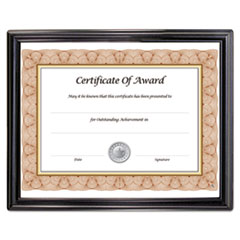 EZ Mount Document Frame with Trim Accent and Plastic Face, Plastic, 8.5 x 11 Insert, Black