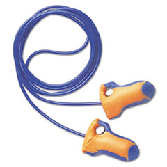 LT-30 Laser Trak Single-Use Earplugs, Corded, 32NRR, Orange/Blue, 100 Pairs