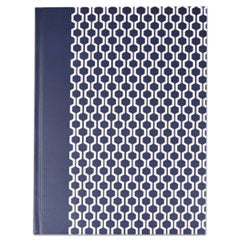 Casebound Hardcover Notebook, 1-Subject, Wide/Legal Rule, Dark Blue/White Cover, (150) 10.25 x 7.63 Sheets