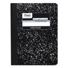 Composition Book, Wide/Legal Rule, Black Cover, (100) 9.75 x 7.5 Sheets