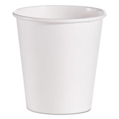 Single-Sided Poly Paper Hot Cups, 10 oz, White, 1,000/Carton