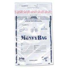 Tamper-Evident Deposit Bag, Plastic, 9 x 12, Clear, 100/Pack