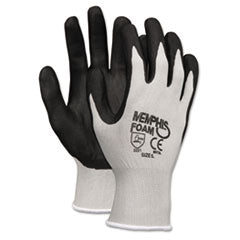 Economy Foam Nitrile Gloves, Large, Gray/Black, 12 Pairs