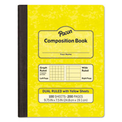 Composition Book, Wide/Legal Rule, Yellow Cover, (100) 9.75 x 7.5 Sheets