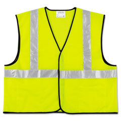 Class 2 Safety Vest, Polyester, Large Fluorescent Lime with Silver Stripe