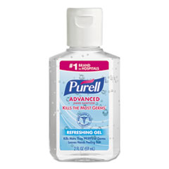 Advanced Hand Sanitizer Refreshing Gel, 2 oz, Flip-Cap Bottle, Clean Scent, 24/Carton