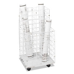 Wire Roll Files, 4 Compartments, 16.25w x 16.5d x 30.5h, White