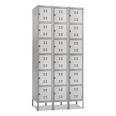 Three-Column Box Locker, 36w x 18d x 78h, Two-Tone Gray