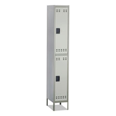 Double-Tier Locker, 12w x 18d x 78h, Two-Tone Gray