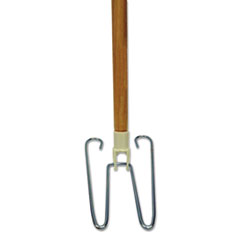 Wedge Dust Mop Head Frame/Lacquered Wood Handle, 0.94" dia x 48" Length, Natural