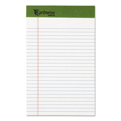 Earthwise by Ampad Recycled Writing Pad, Narrow Rule, Politex Green Headband, 50 White 5 x 8 Sheets, Dozen