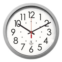 Silver Contemporary Clock, 14.5" Overall Diameter, Silver Case, 1 AA (sold separately)