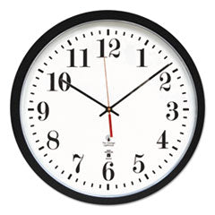 Black ATOMIC Contemporary Clock, 16.5" Overall Diameter, Black Case, 1 AA (sold separately)