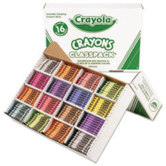 Classpack Regular Crayons, 16 Colors, 800/Box