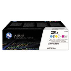 HP 201X, (CF253X-M) 3-Pack High-Yield Cyan/Magenta/Yellow Original LaserJet Toner Cartridges