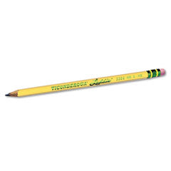 Ticonderoga Laddie Woodcase Pencil with Microban Protection, HB (#2), Black Lead, Yellow Barrel, Dozen