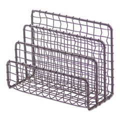 Vintage Wire Mesh File and Letter Sorter, 3 Sections, DL to Legal Size Files, 6.63" x 2.88" x 5.13", Vintage Bronze