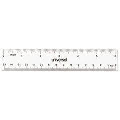 Clear Plastic Ruler, Standard/Metric, 6" Long, Clear, 2/Pack