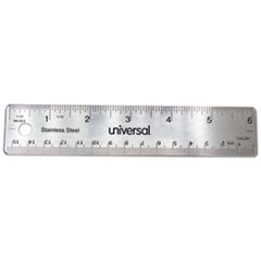 Stainless Steel Ruler, Standard/Metric, 6" Long