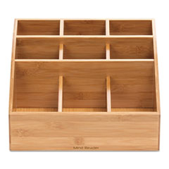 Square 9 Compartment Condiment Organizer, 12 x 12 x 5.5, Bamboo