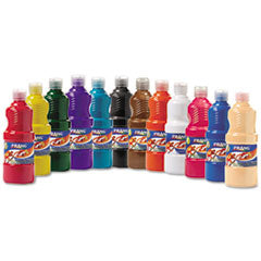 Ready-to-Use Tempera Paint, 12 Assorted Colors, 16 oz Bottle, 12/Pack