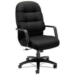 Pillow-Soft 2090 Series Executive High-Back Swivel/Tilt Chair, Supports Up to 300 lb, 17" to 21" Seat Height, Black