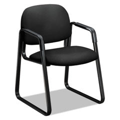 Solutions Seating 4000 Series Sled Base Guest Chair, Fabric Upholstery, 23.5" x 26" x 33", Black Seat/Back, Black Base