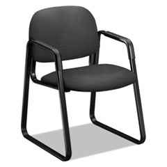 Solutions Seating 4000 Series Sled Base Guest Chair, Fabric Upholstery, 23.5" x 26" x 33", Iron Ore Seat/Back, Black Base