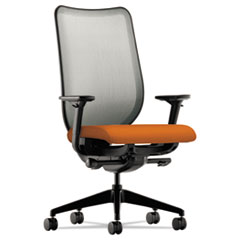 Nucleus Series Work Chair, ilira-Stretch M4 Back, Supports 300 lb, 17" to 22" Seat, Apricot Seat/Back, Black Base