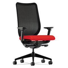 Nucleus Series Work Chair, ilira-Stretch M4 Back, Supports Up to 300 lb, 17" to 22" Seat Height, Red Seat/Back, Black Base