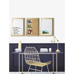 Positive Flow Metallic Gold Message Board Set, (1) Bulletin, (2) Magnetic Dry Erase, 18 x 24, Gold Frames