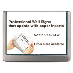 Click Sign Holder For Interior Walls, 6.75 x 0.63 x 5.13, Gray