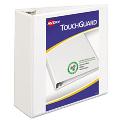 TouchGuard Protection Heavy-Duty View Binders with Slant Rings, 3 Rings, 4" Capacity, 11 x 8.5, White