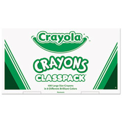 Classpack Large Size Crayons, 50 Each of 8 Colors, 400/Box