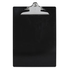 Recycled Plastic Clipboard with Ruler Edge, 1" Clip Capacity, Holds 8.5 x 11 Sheets, Black