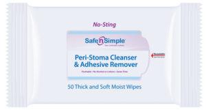 Alcohol Free No Sting 5" x 7" Peri-Stoma Cleanser & Adhesive Remover 50 Wipes/Packet