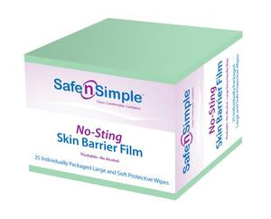 Alcohol Free No-Sting Skin Barrier Film - 5" x 7" 25 Wipes/Box