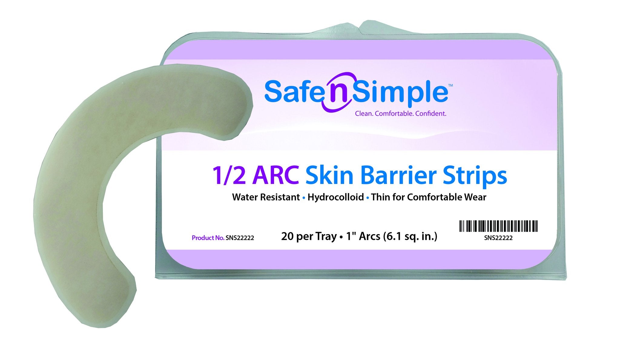 Skin Barrier Arc Half Circle 1" - Hydrocolloid - 20 Arcs/Tray